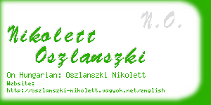 nikolett oszlanszki business card